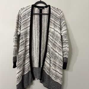 Anthropologie Nic and Zoe Black and White Waterfall  Cardigan
